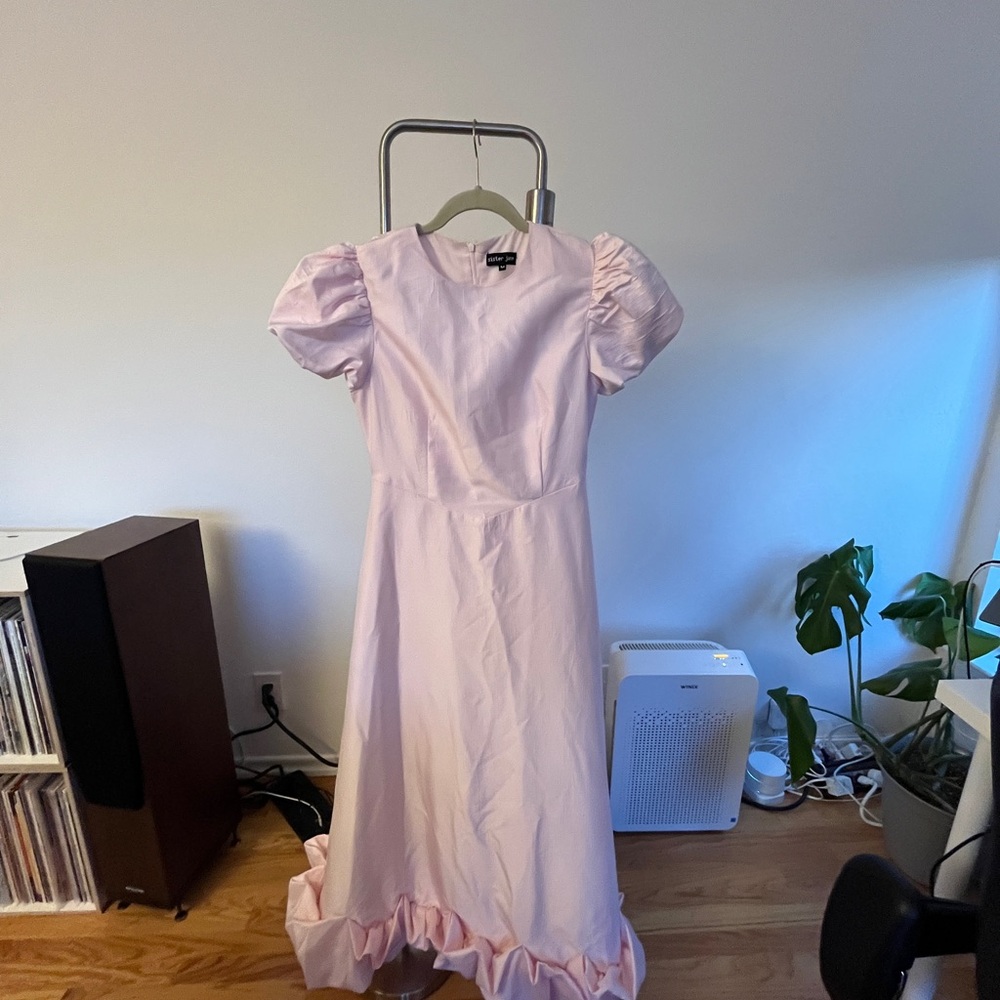 Sister Jane Tilly Taffeta Midi Dress Pink